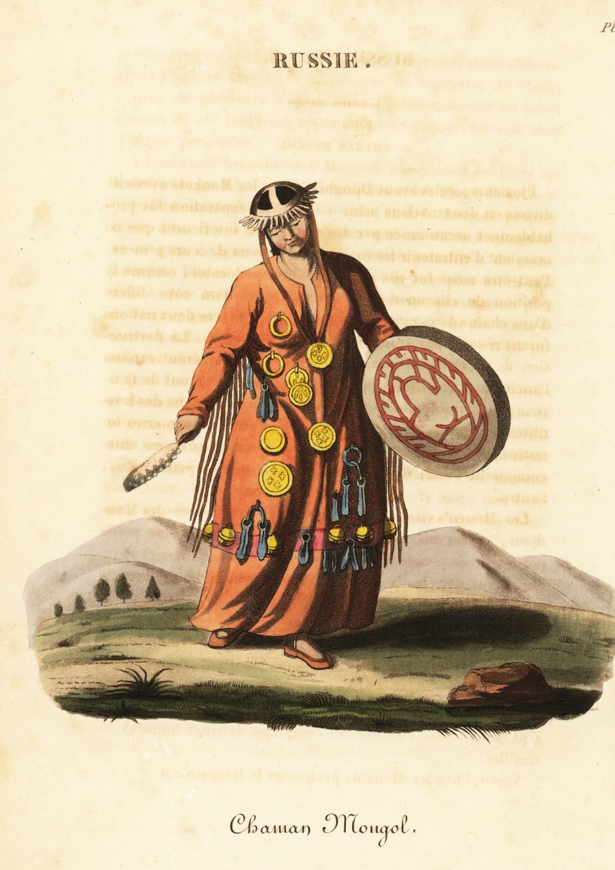 Žena kouzelnice nebo šamanka, mongolští lidé od William (after) Alexander