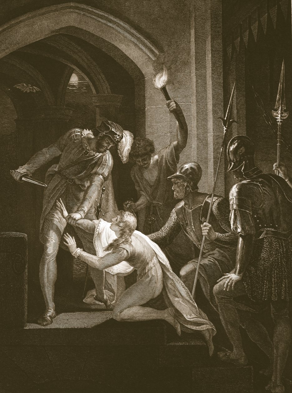 Artušova smrt, ryl J. Fittler, ilustrace od Davida Humea 