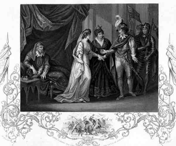 The Conclusion of Troye Treaty, in Henry V William Shakespeare (1564-1616) rytý J. Rogers (rytina) od William (after) Hamilton