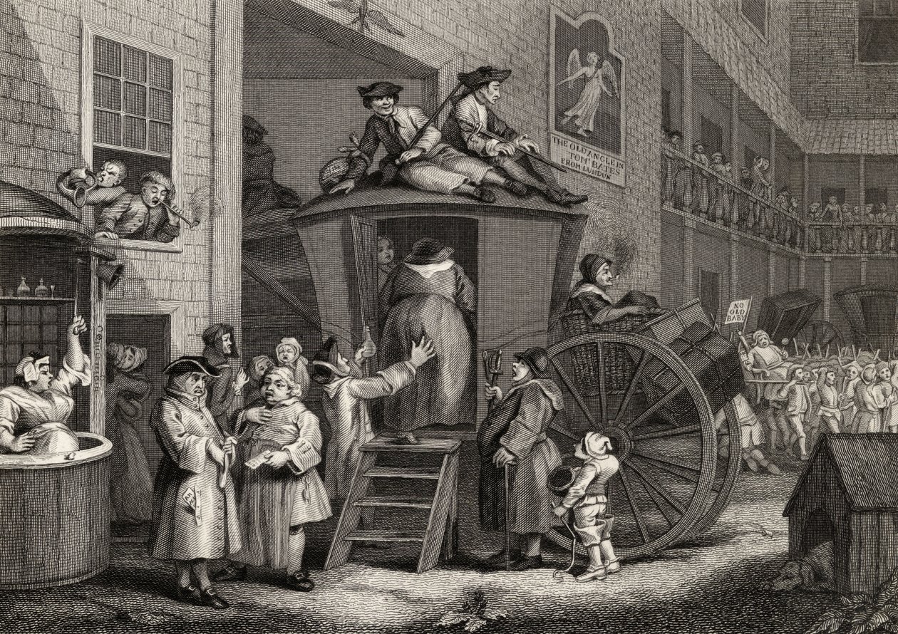 Country Inn Yard, vyrytý Timothym Engleheartem (1803-79) z 