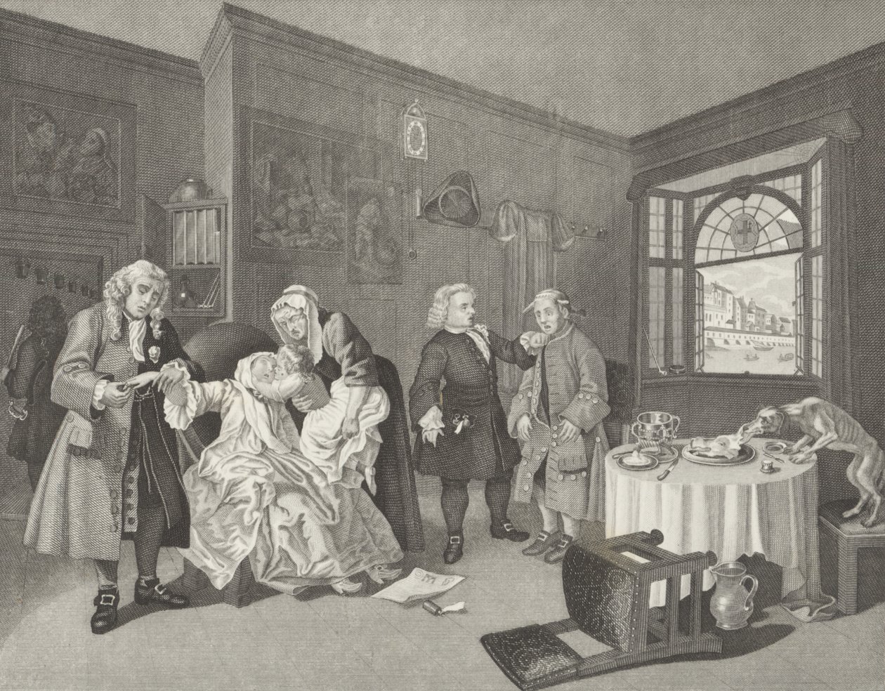 Manželství a la Mode od William (after) Hogarth