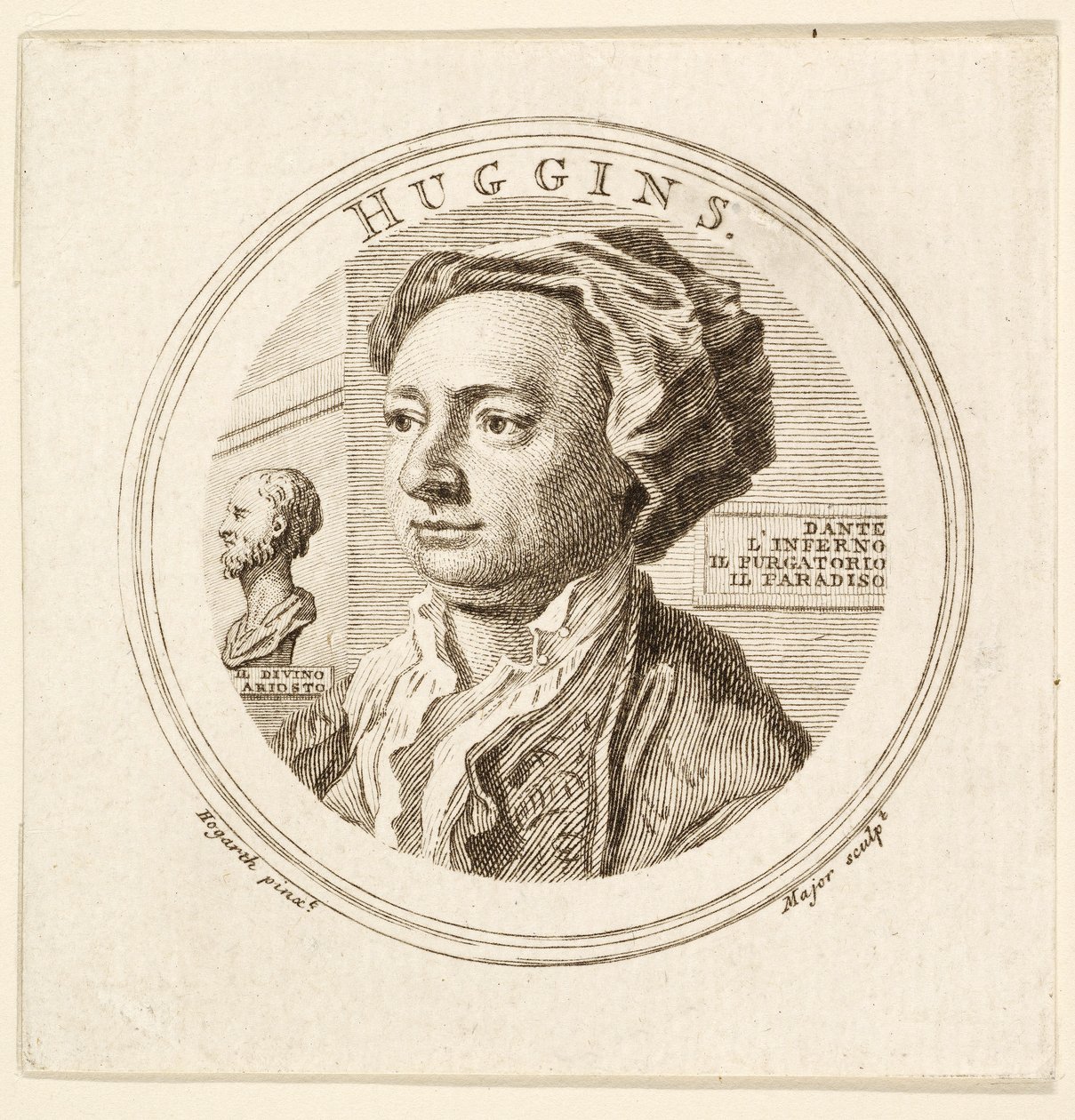 Portrét Williama Hugginse, hospoda. 1760 (rytina) od William (after) Hogarth