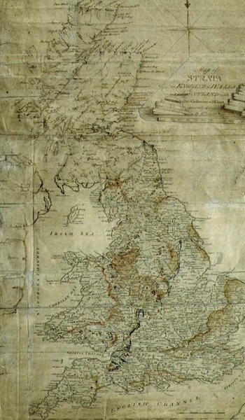 Mapa vrstev v Anglii, Walesu a části Skotska, vyryl John Cary, asi 1802-3 (rytina) od William (after) Smith