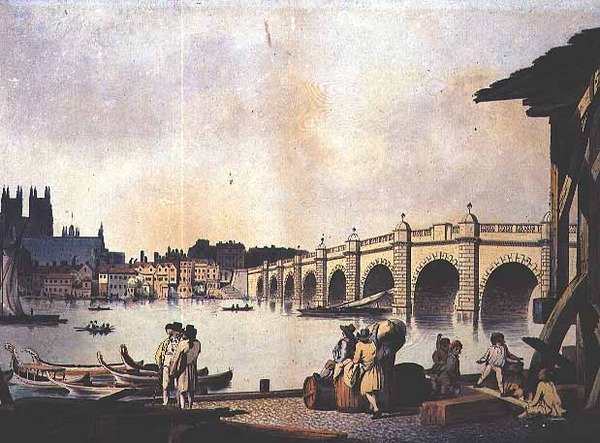 Westminsterský most (litografie) od William (attr. to) Marlow