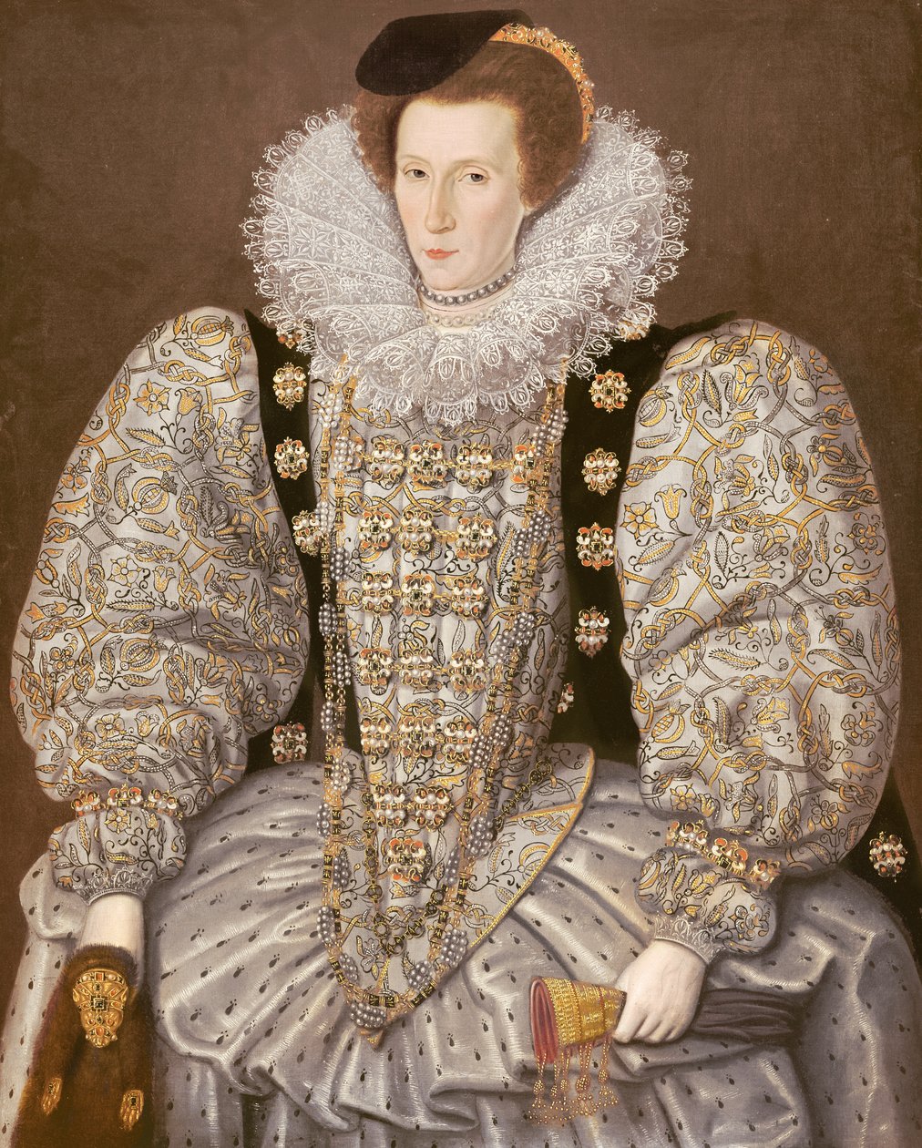 Portrét alžbětinské dvorní dámy, asi 1595 (olej na plátně) od William (attr. to) Segar