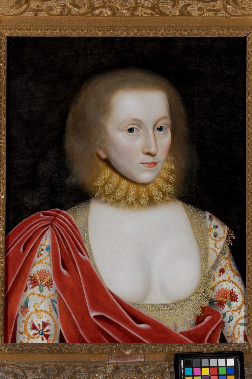 Portrét dámy, cca 1585-1619 (olej na panelu) od William (studio of) Larkin