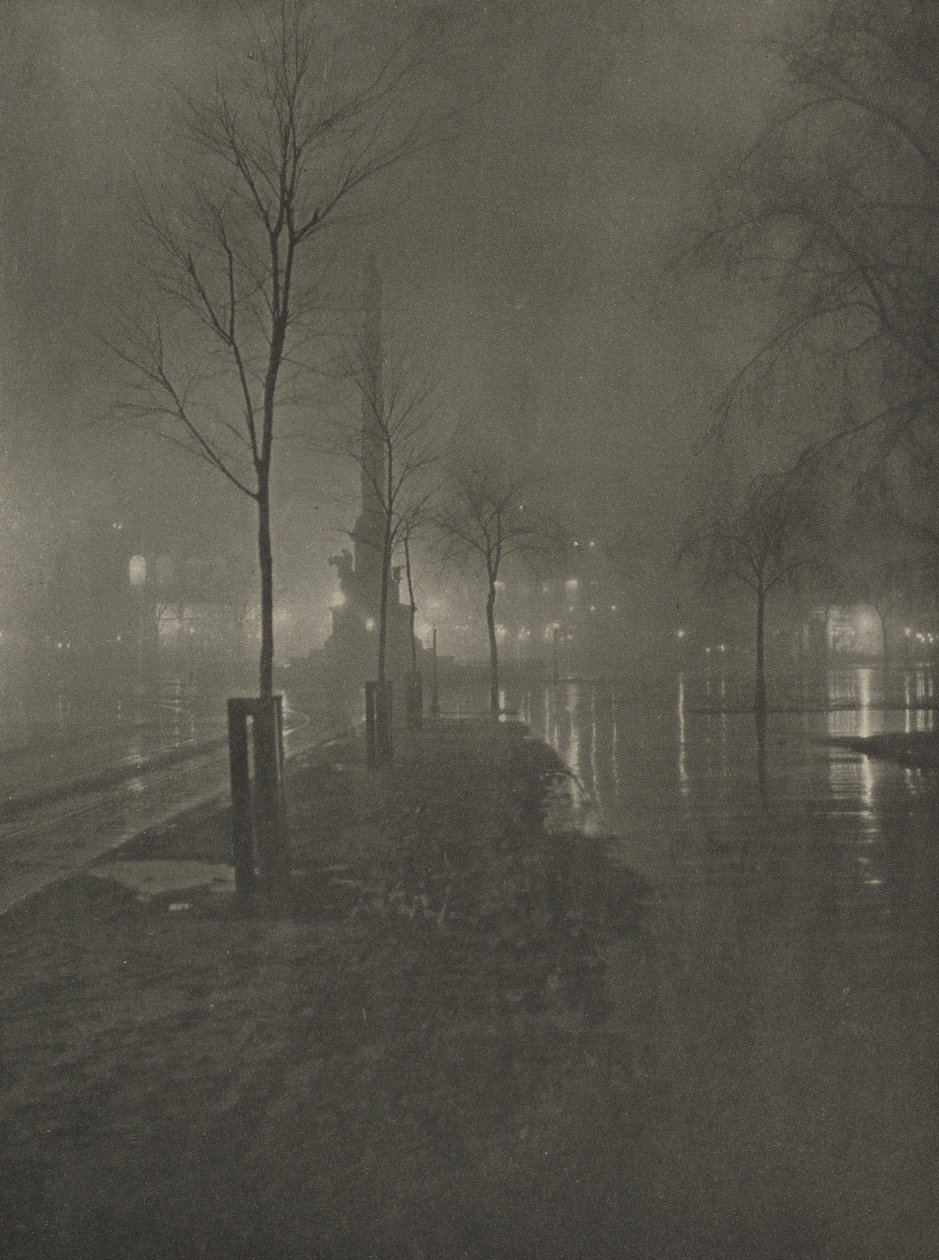 Mokrá noc, Columbus Circle, New York od William A. Fraser
