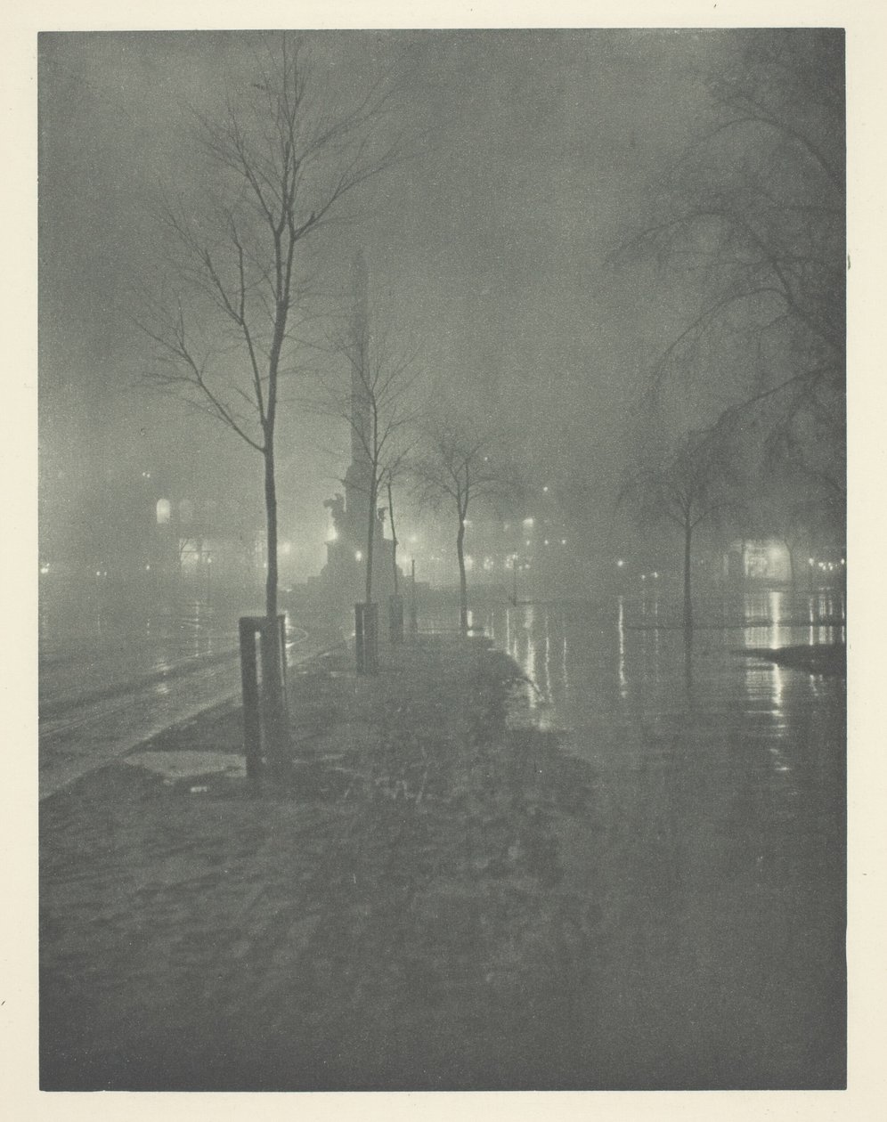 Mokrá noc, Columbus Circle, New York od William A. Fraser