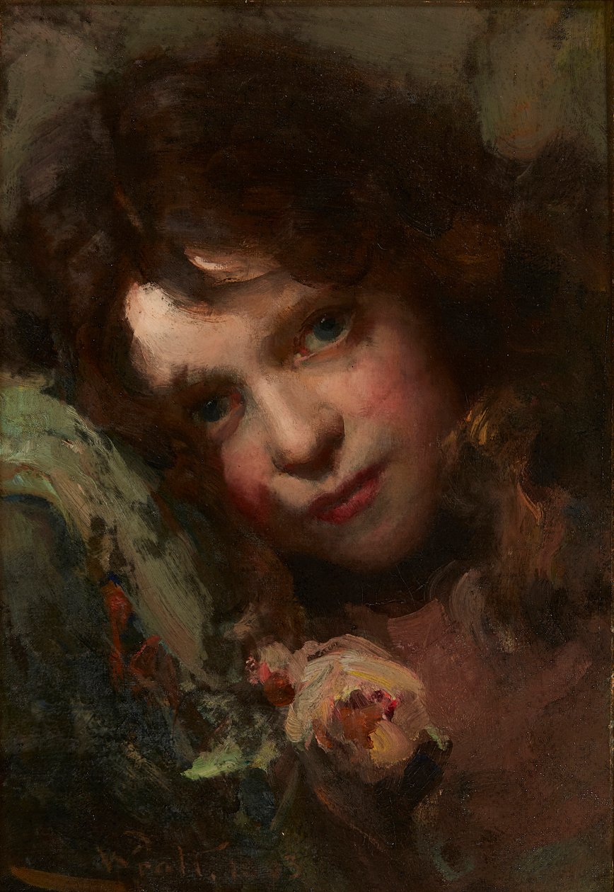Studie hlavy (olej na plátně) od William A. Pratt
