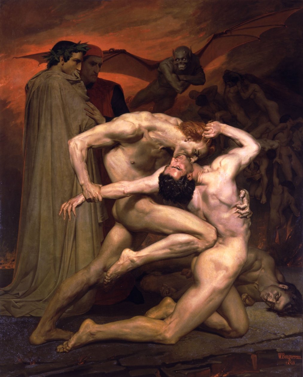 Francouzština:  Dante et Virgile Dante a Vergilius v pekle od William Adolphe Bouguereau