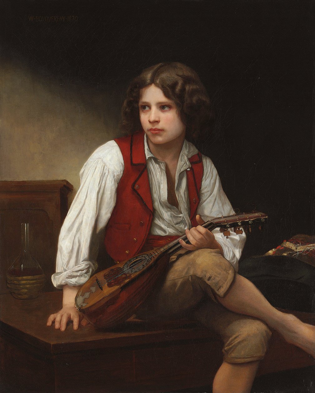 Ital s mandolínou, 1870 od William Adolphe Bouguereau