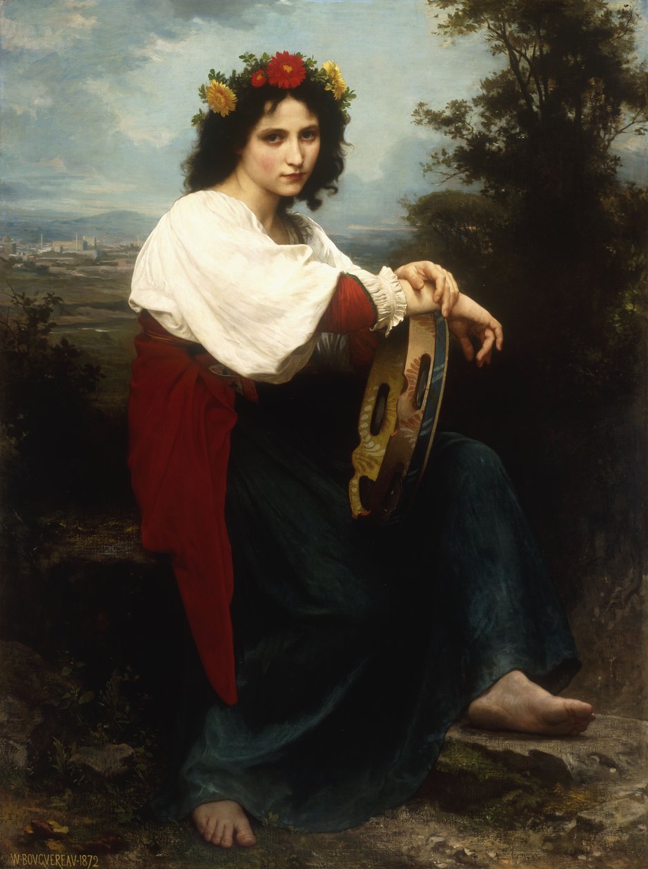 Italka s tamburínou, 1872 od William Adolphe Bouguereau