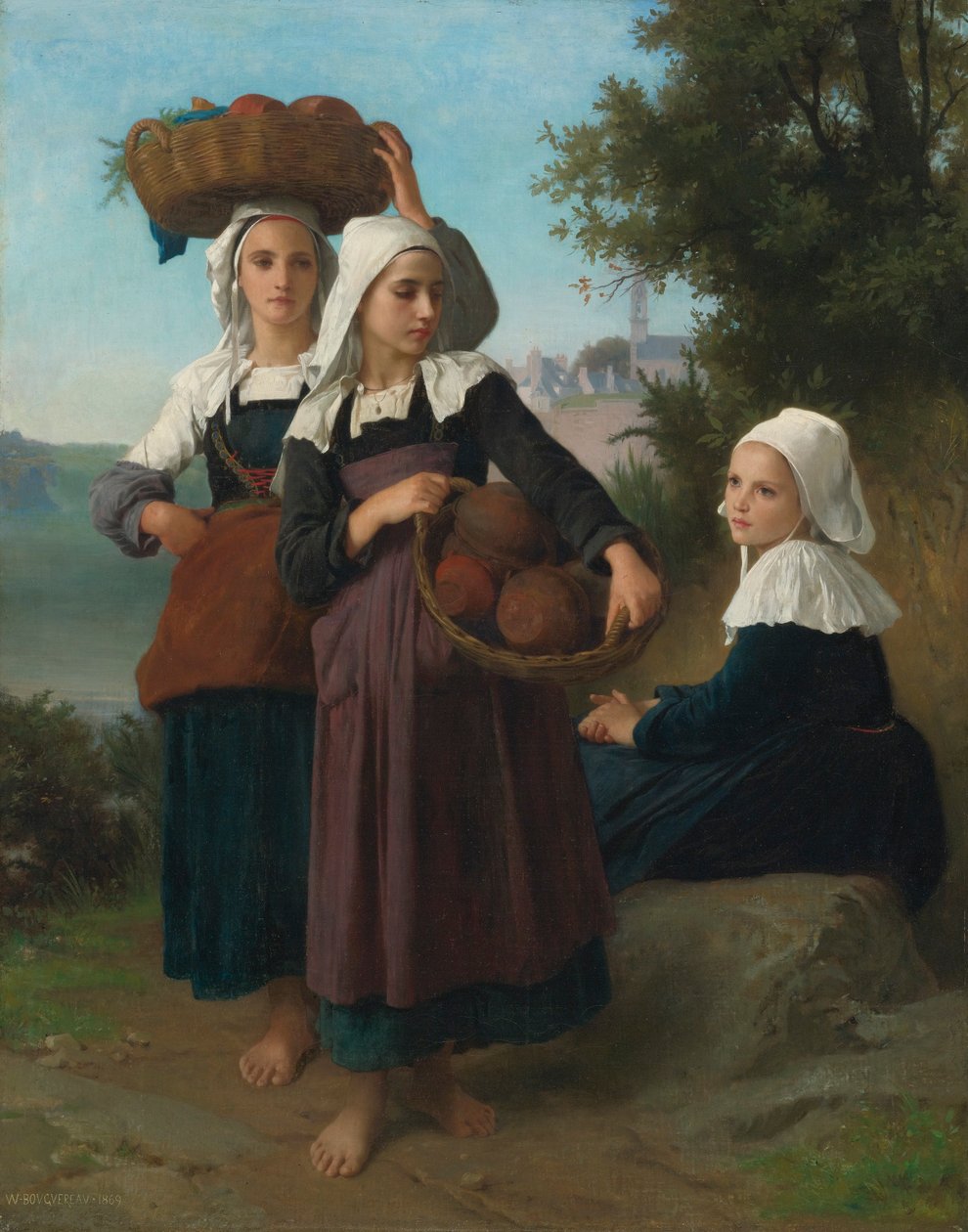 Mladé dívky z Fouesnantu při návratu z trhu od William Adolphe Bouguereau