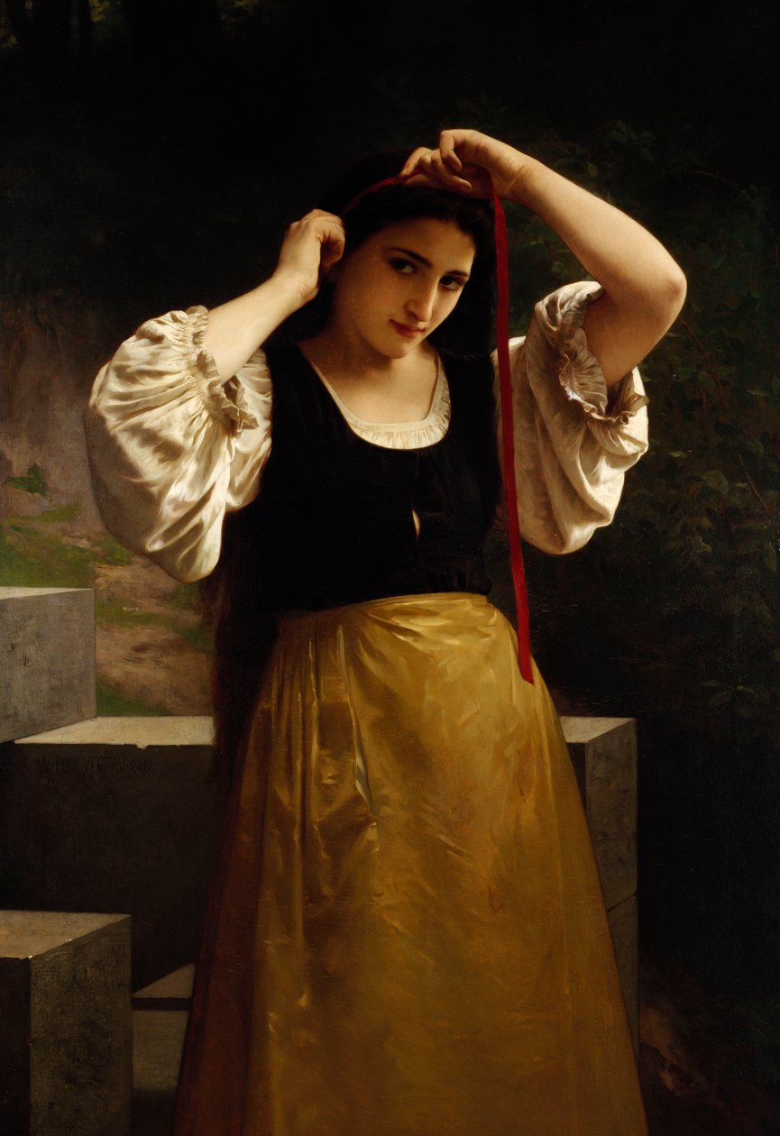 Červená stuha, 1869 od William Adolphe Bouguereau