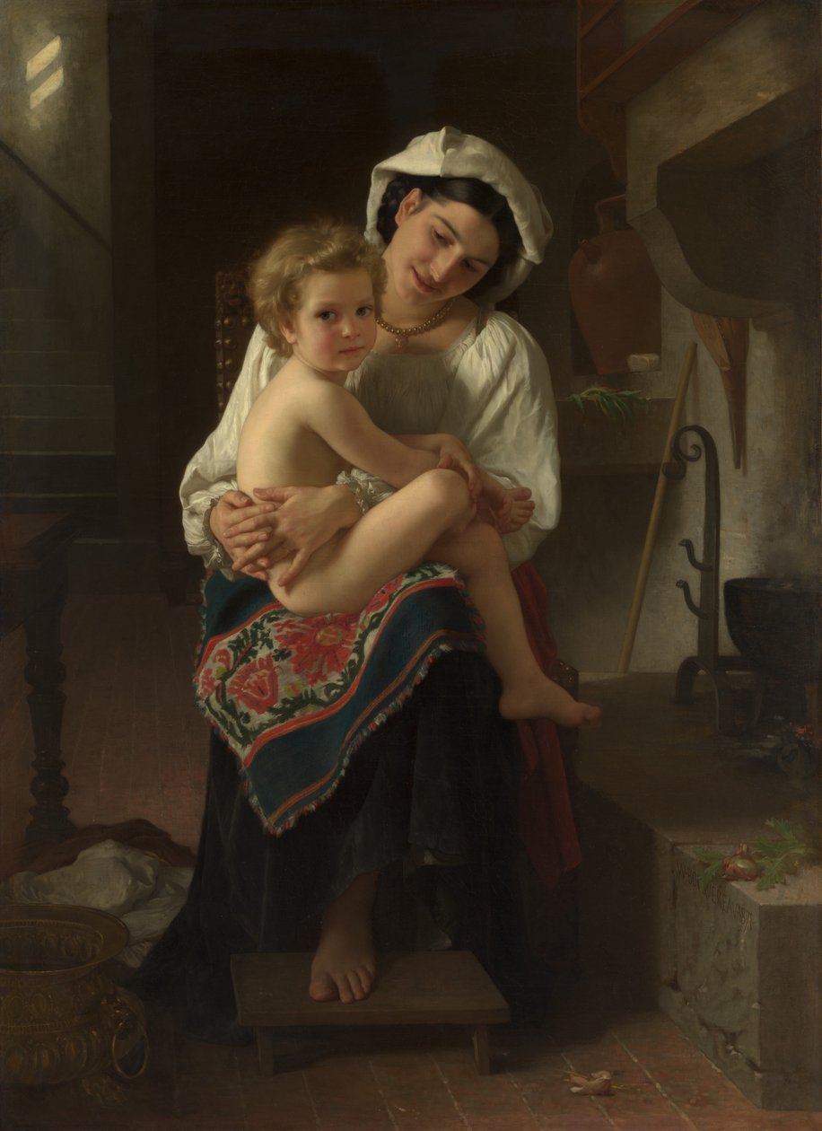 Mladá matka zírající na své dítě, 1871. od William Adolphe Bouguereau
