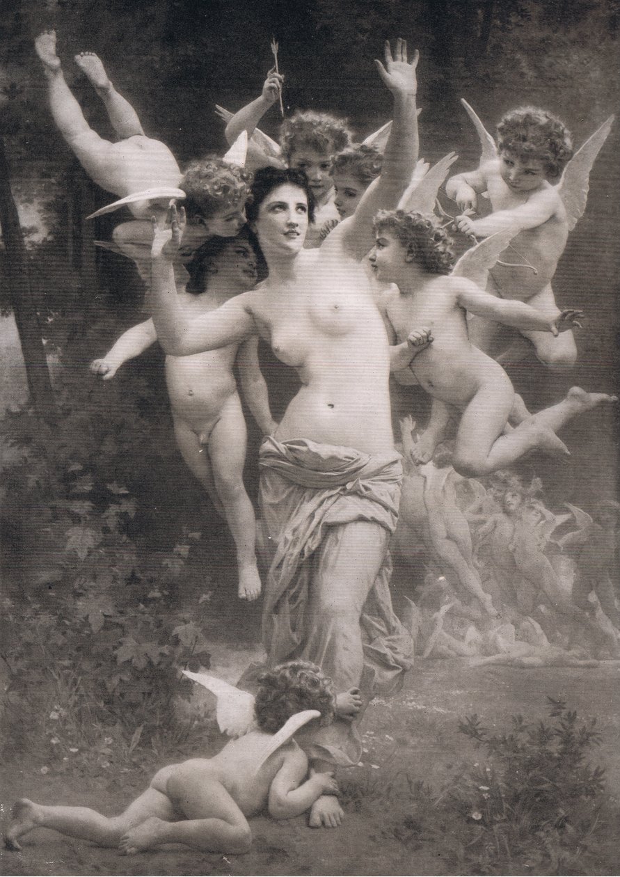 Hnízdo amorů, z Bibbys Annual, 1916-1917 od William Adolphe after Bouguereau