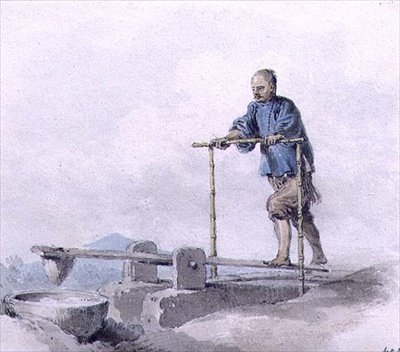 Čínský dělník v práci (akvarel) od William Alexander