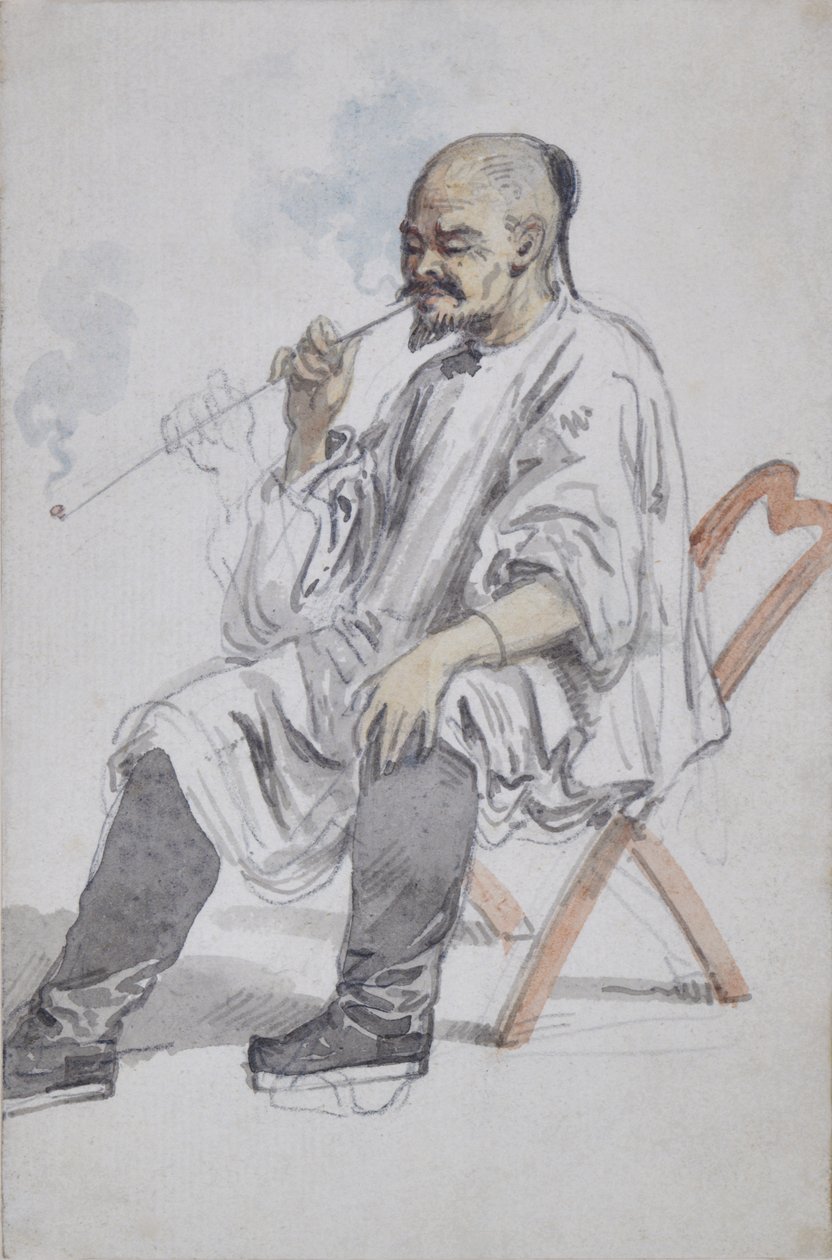 Sedící Číňan kouří od William Alexander