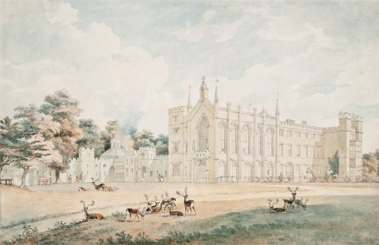 Pohled z jihozápadu, Cassiobury, Hertfordshire od William Alexander
