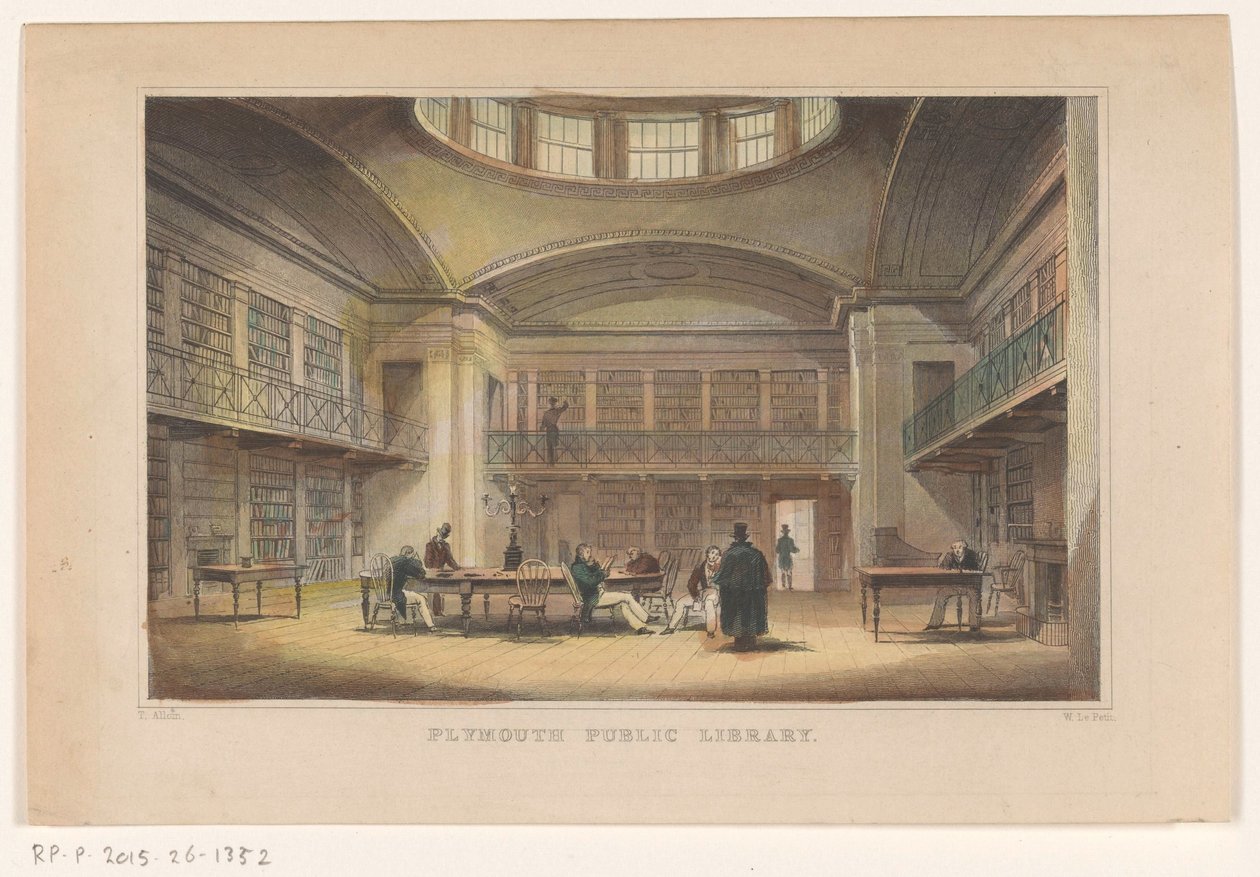 Bibliotheek van Plymouth Plymouth Public Library (název na objektu) od William Alexander Le Petit