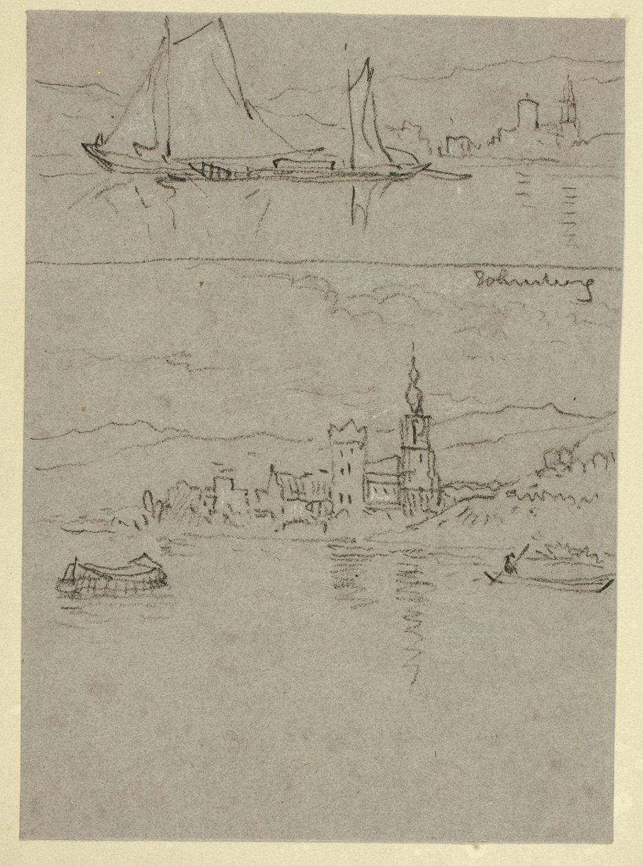 Dvě říční scény od William Alfred Delamotte