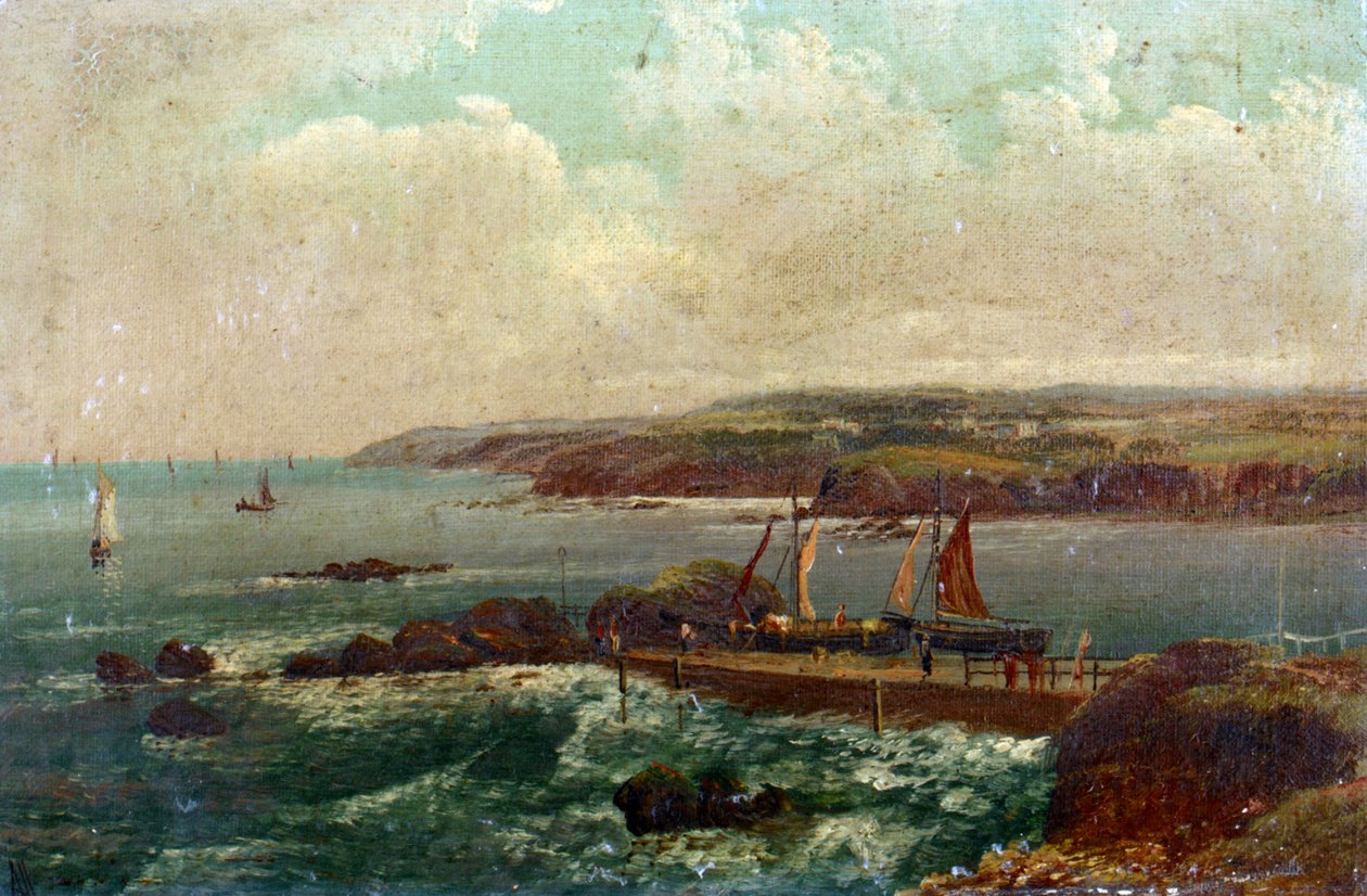 Port Bude v Devonu (Anglie). Olej na plátně, William Allan (1782-1850). od William Allan