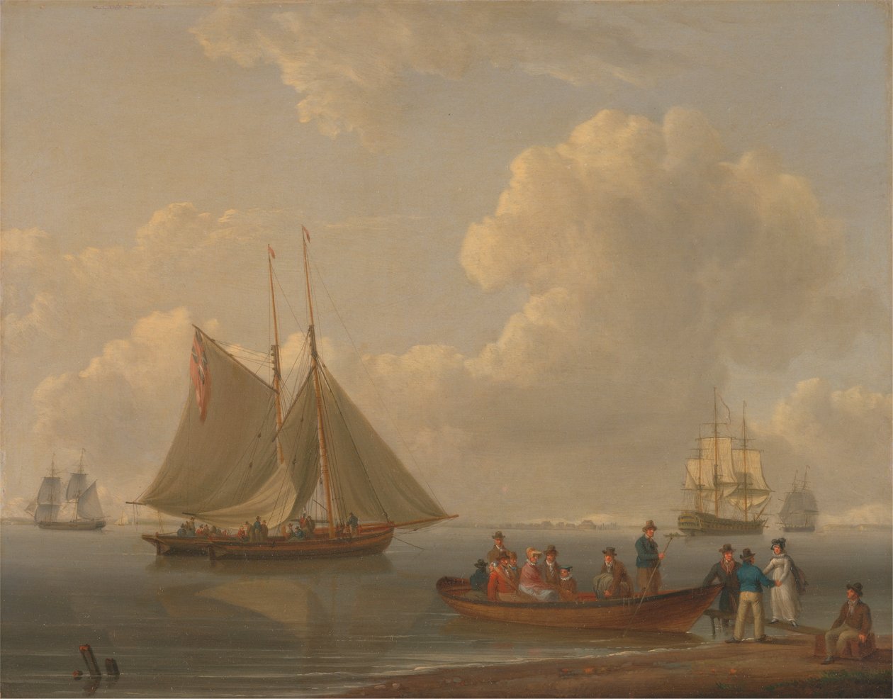 A Wherry odvážející cestující do dvou ukotvených paketů od William Anderson