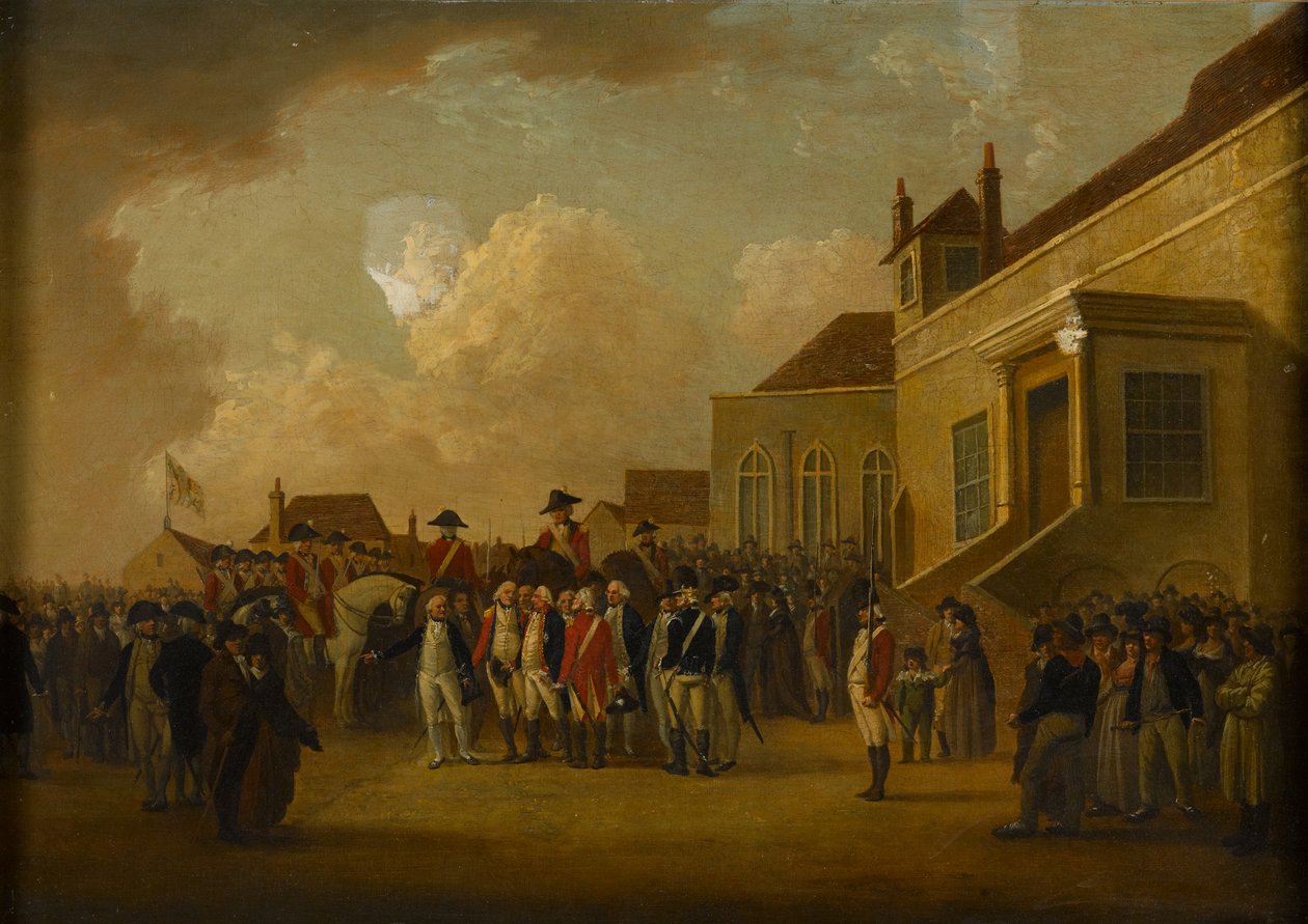 Frederick Augustus, vévoda z Yorku, přezkoumání vojáků ve Flandrech, circa 1794 od William Anderson