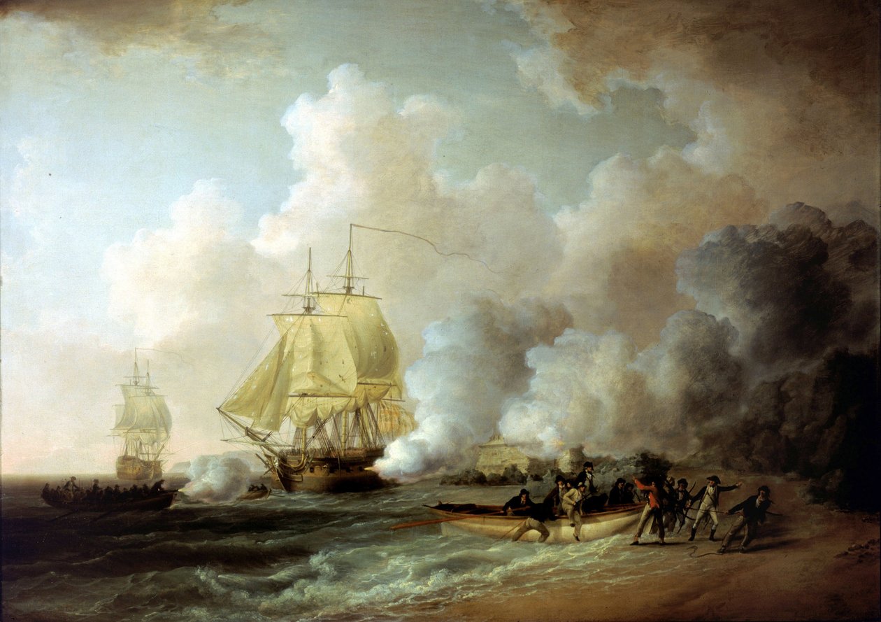 Dobytí pevnosti Fort Louis (Martinik) Brity 20. března 1794 od William Anderson