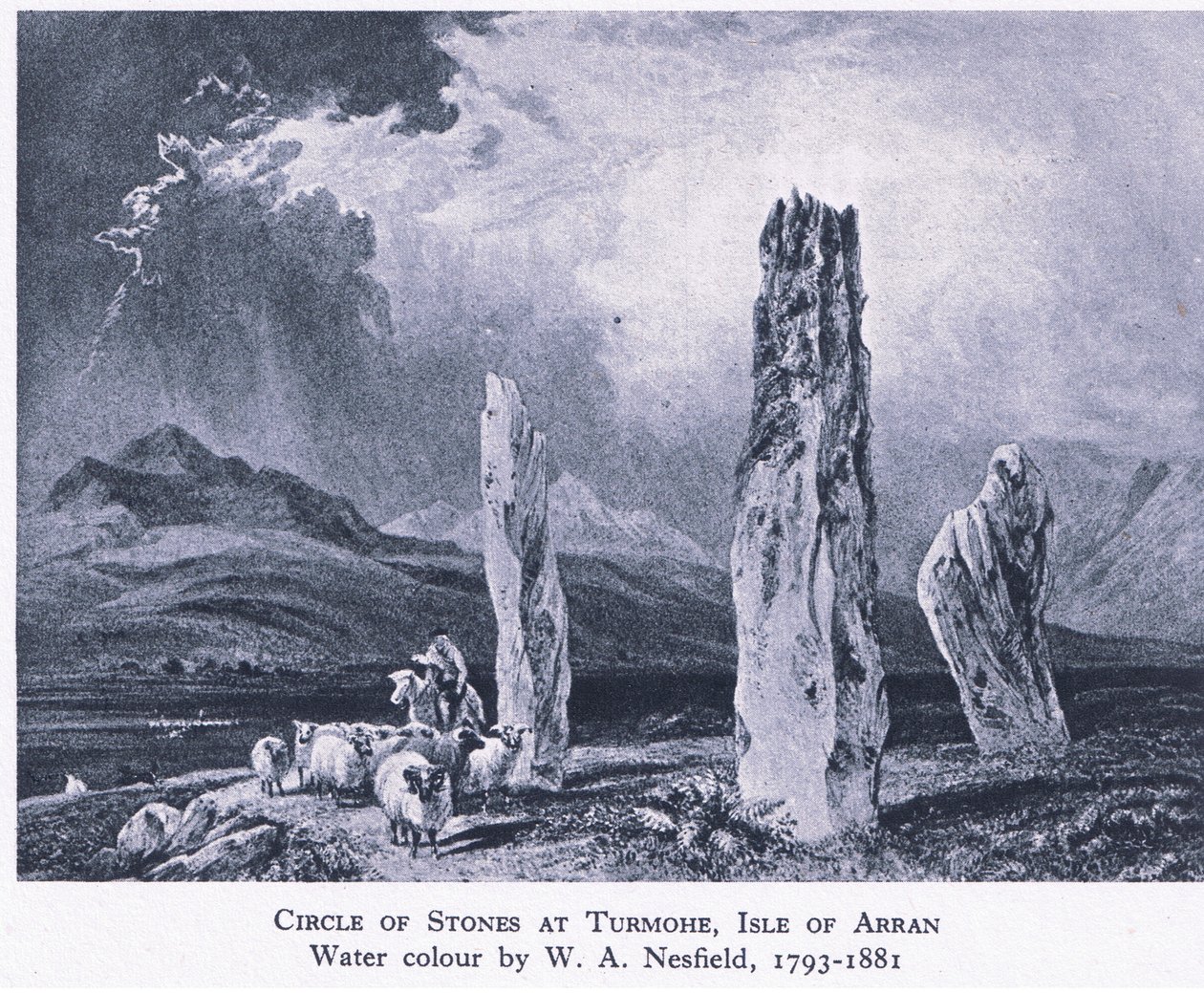 Kruh kamenů v Turmore, Isle of Arran, 1945 od William Andrews Nesfield