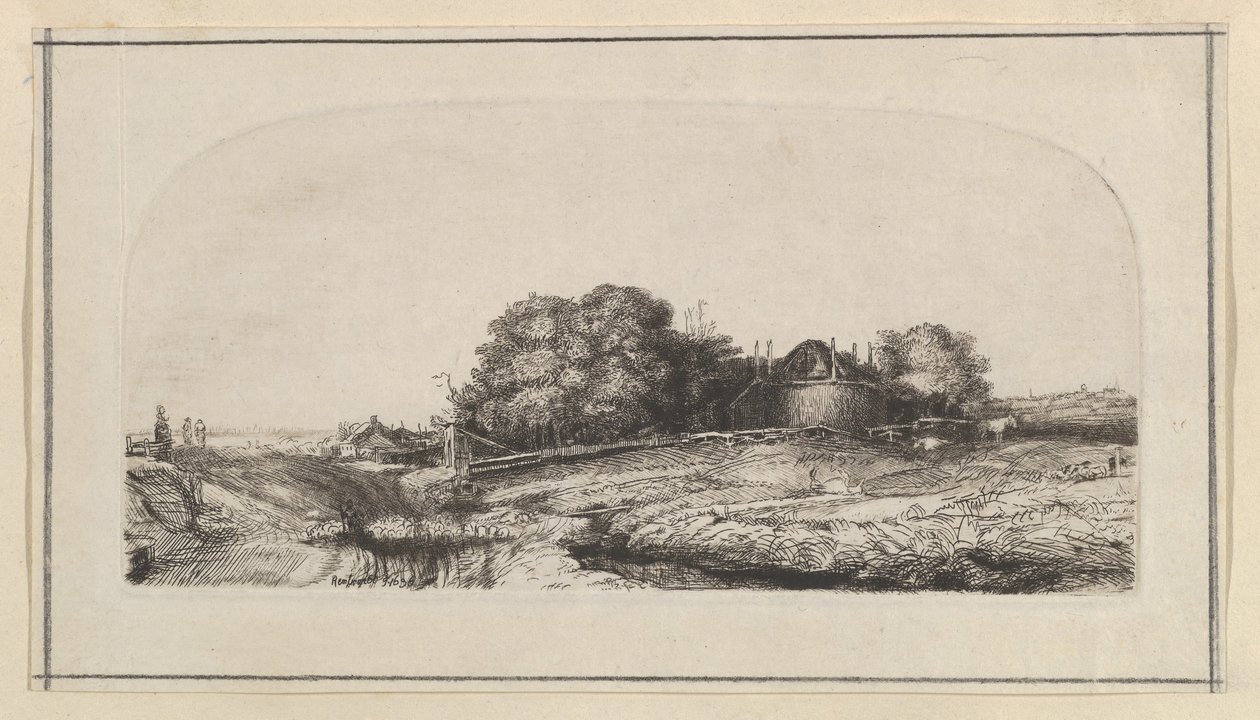 Kopie Krajina se senem a stádem ovcí, 1750-1810. od William Baillie