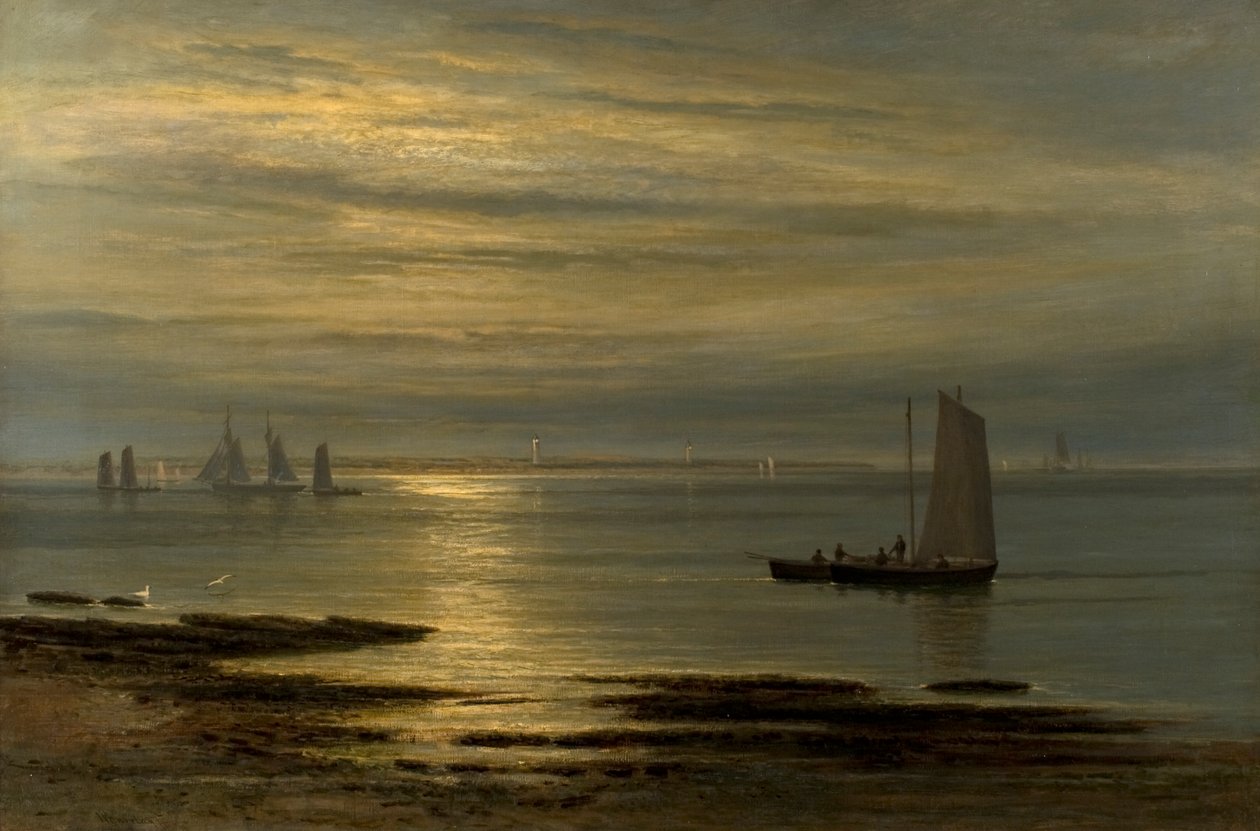 The Mouth of the Tay - Východ měsíce od William Barclay