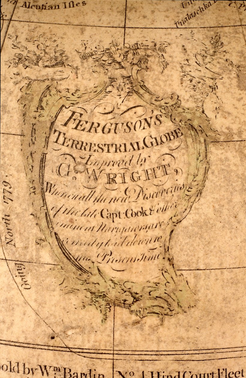 Kartuš v severním Tichém oceánu, cca 1795 (papír mache, měděná deska, mosaz, dřevo, papír) od William Bardin