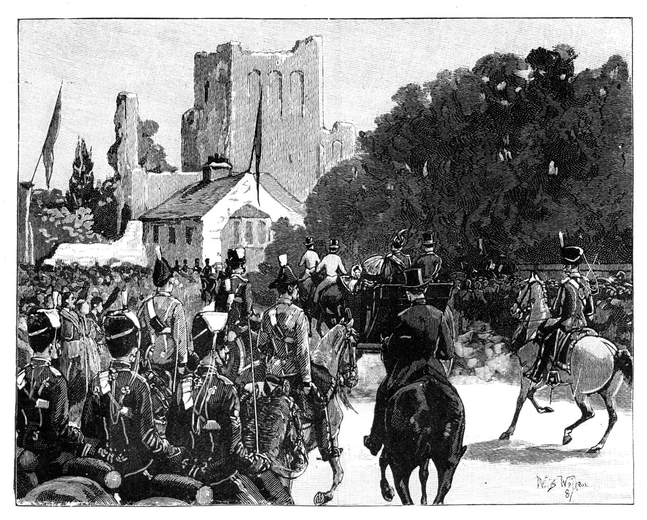 Příjezd královny Viktorie do Kelso, Skotsko, 1887. od William Barnes Wollen