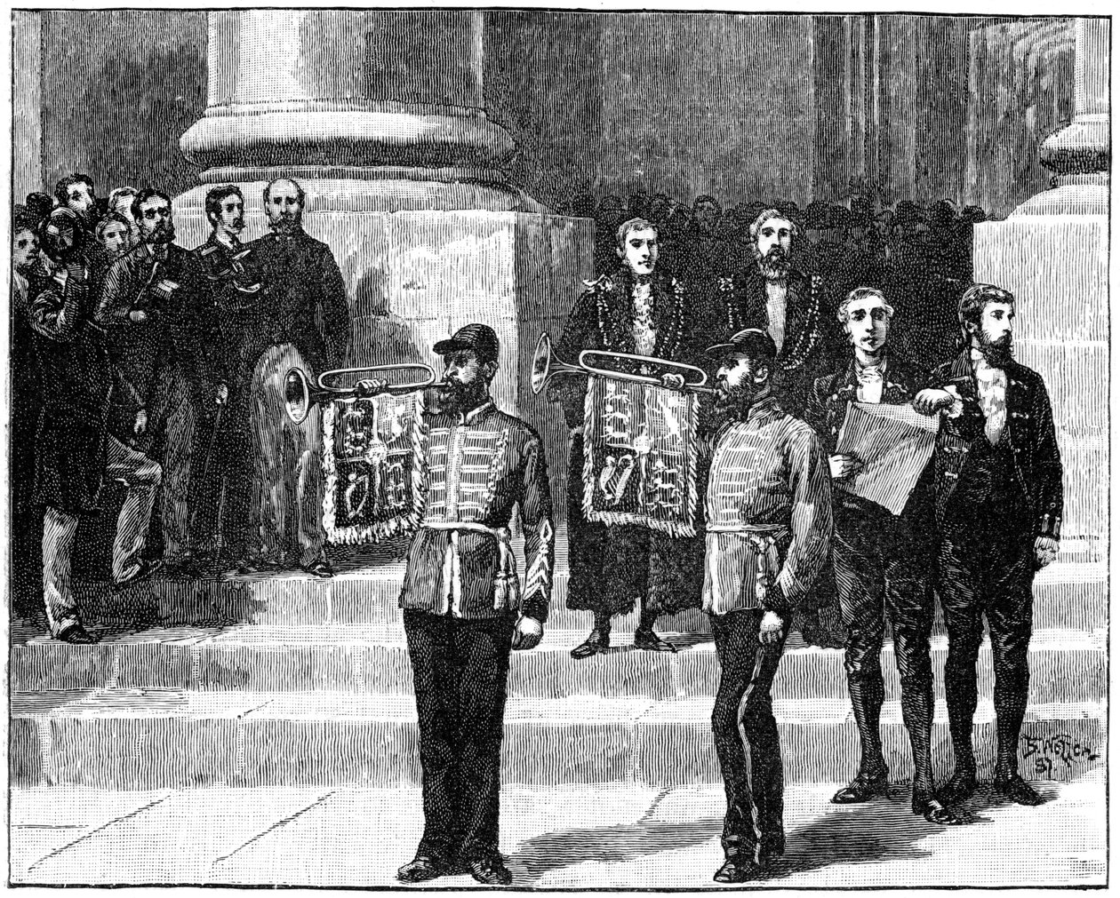 Heralds v Mansion House prohlašující královnu za císařovnu Indie, Londýn, květen 1876, 1900 od William Barnes Wollen
