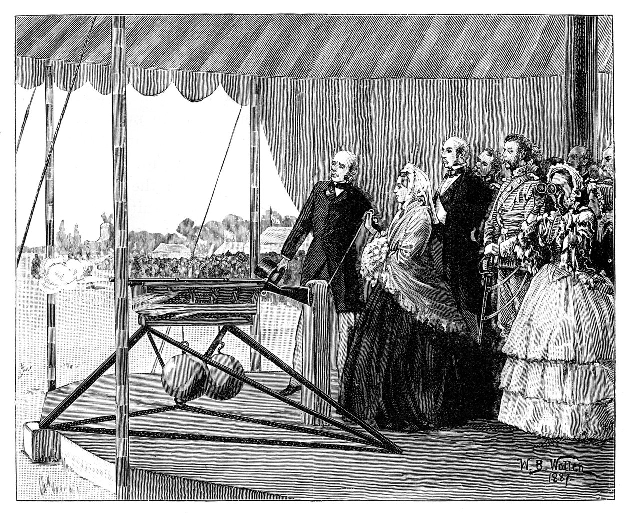 Královna Viktorie vypálila první výstřel ve Wimbledonu, červenec 1860, 1887. od William Barnes Wollen