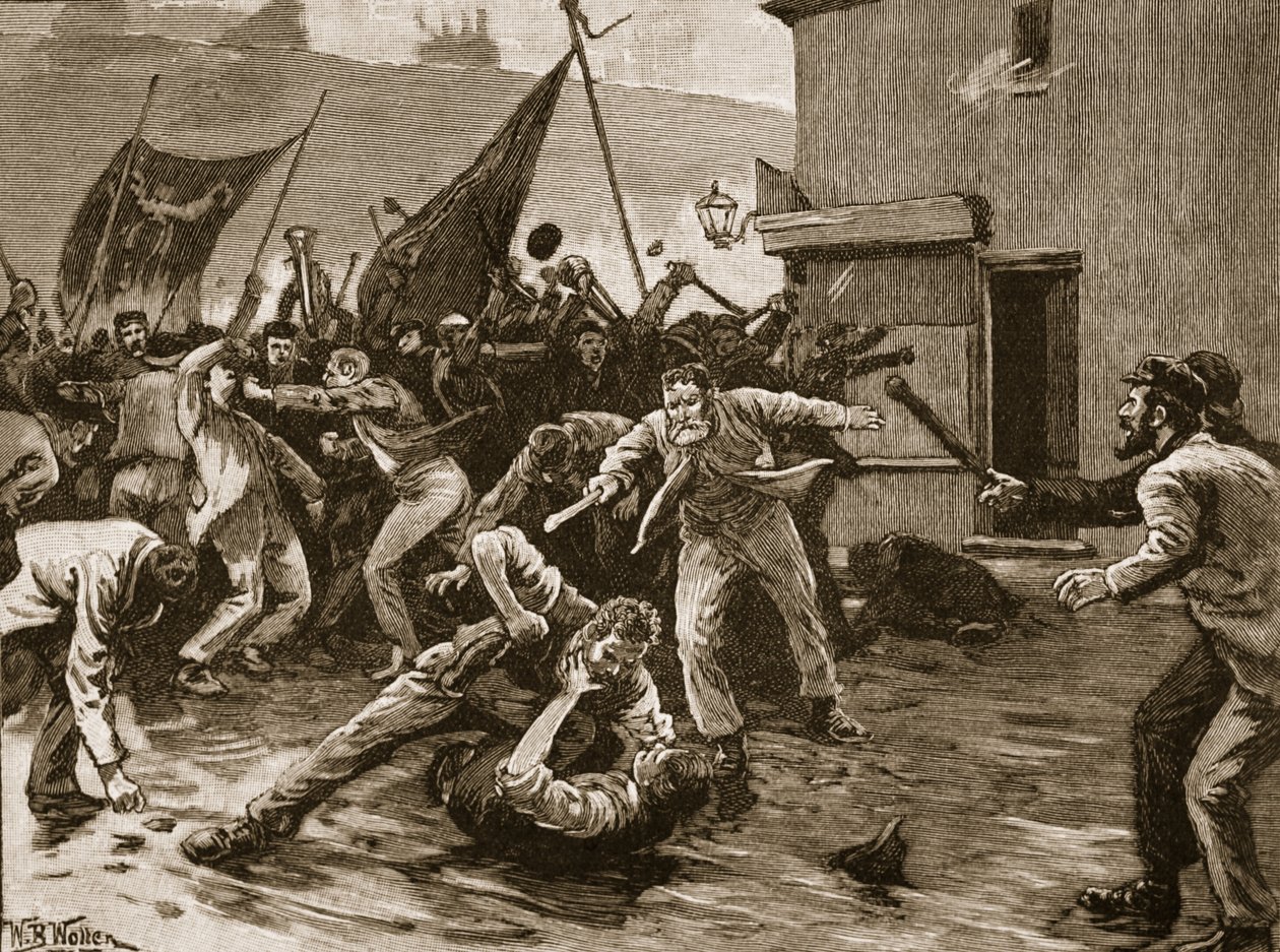 Nepokoje v Belfastu, 1886, ilustrace z 