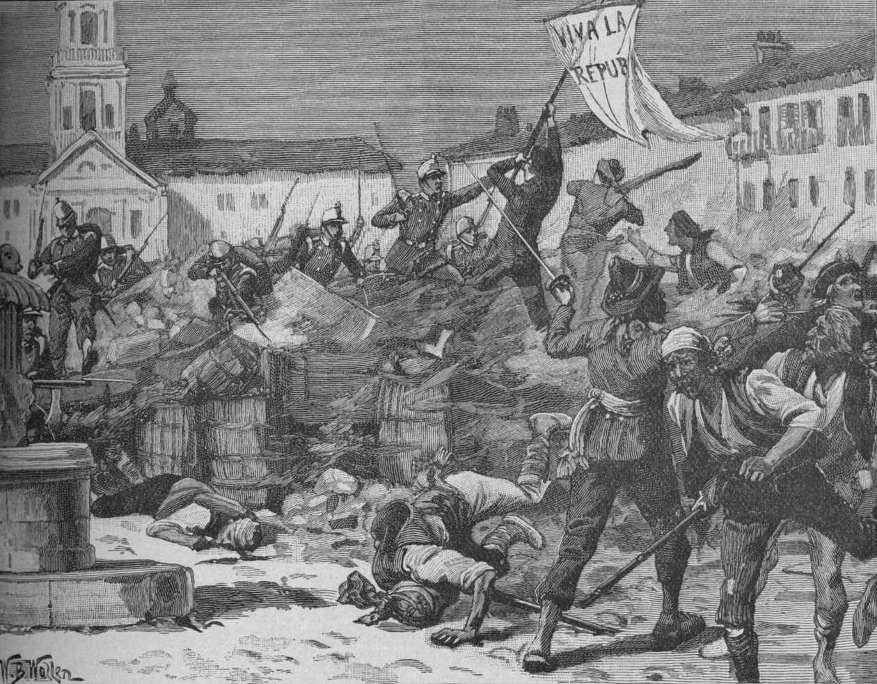 Pouliční boje v Malaze, c1890 od William Barnes Wollen