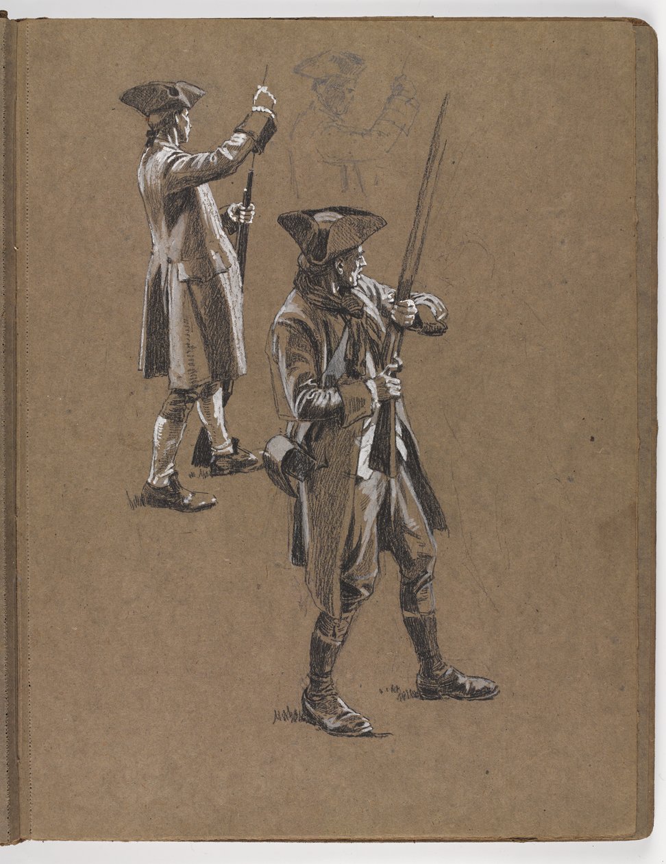 Studie k olejomalbě od Williama Barnse Wollena, ?Bitva u Lexingtonu 1775? od William Barnes Wollen
