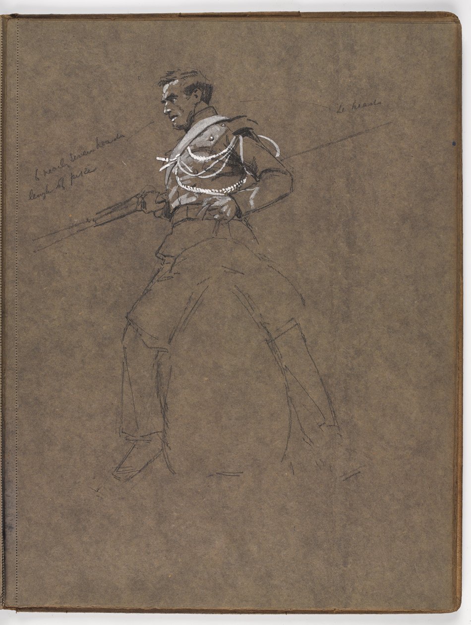 Studie k olejomalbě od Williama Barnse Wollena, ?Vlajka: Albuhera, 16. května 1811? od William Barnes Wollen