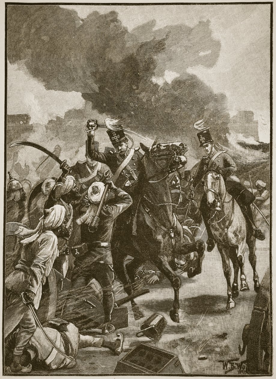 Thackwell v Sobraonu, 1846, ilustrace z "Cassell