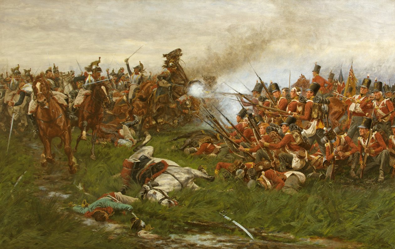 28. (1. Gloucestershire Regiment) u Waterloo od William Barnes Wollen