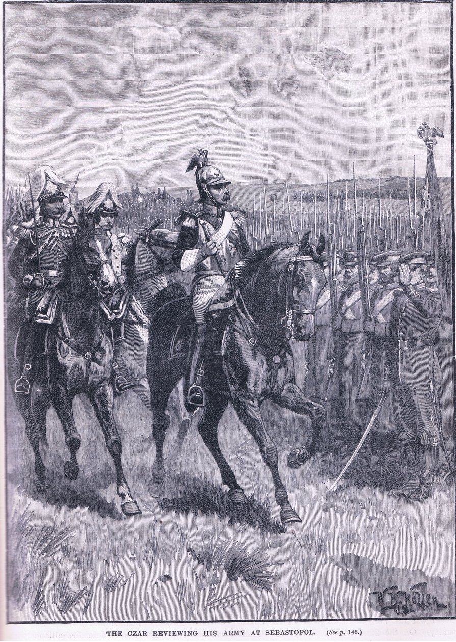 Car hodnotí svou armádu u Sebastopolu 1856 n. l od William Barnes Wollen