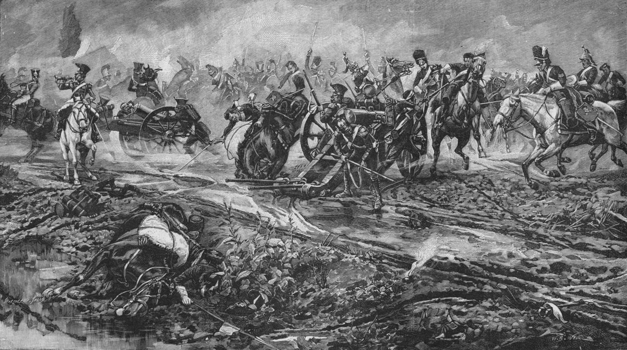 Brigáda Unie zachycující francouzská děla u Waterloo, 1902 od William Barnes Wollen