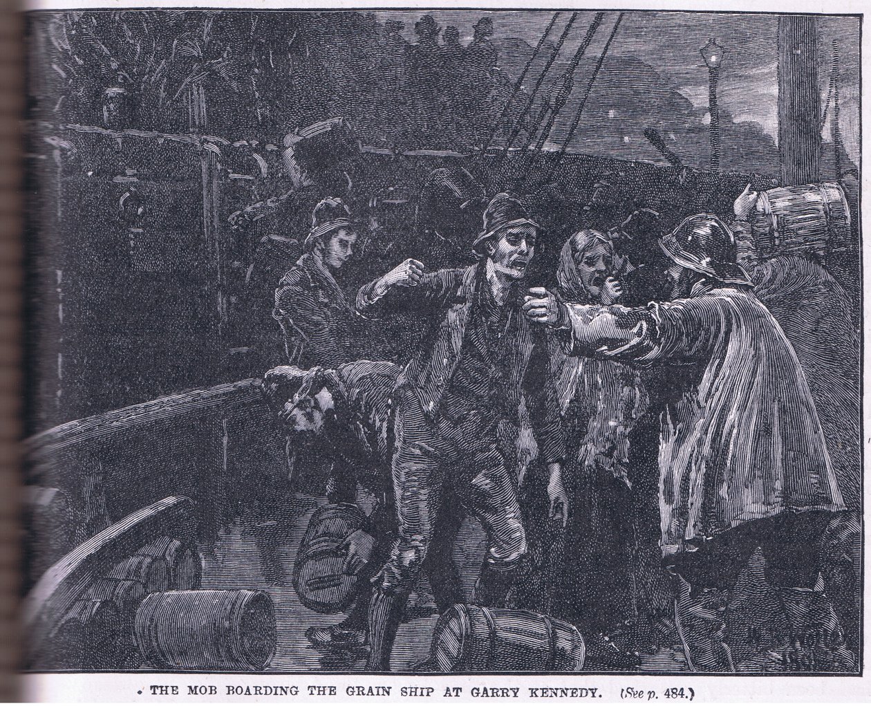 Dav nalodění na obilnou loď v Garry Kennedy AD 1841 od William Barnes Wollen