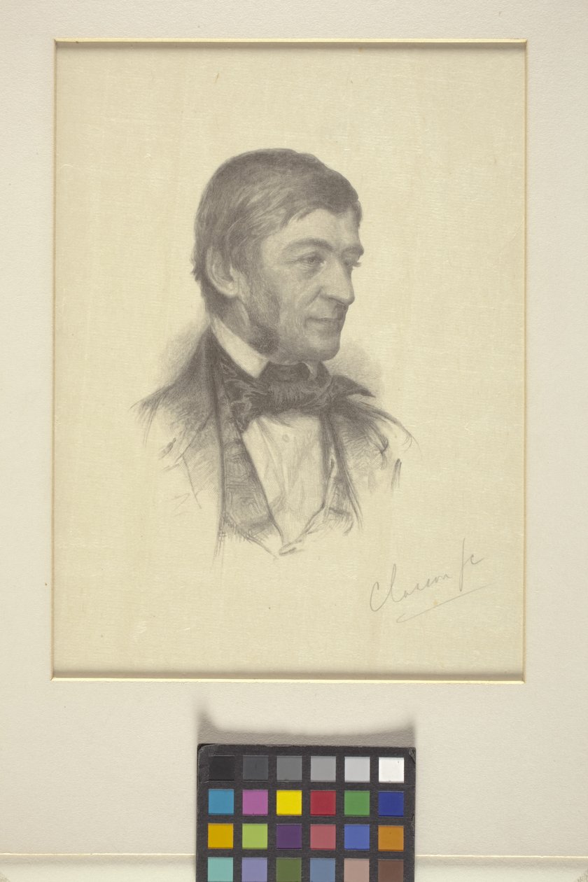 Portrét Ralpha Walda Emersona (dřevorytina) od William Baxter Palmer Closson