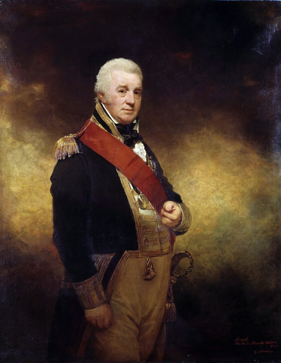 Portrét admirála sira Alexandra Cochrana (1758-1832). Olej na plátně od William Beechey