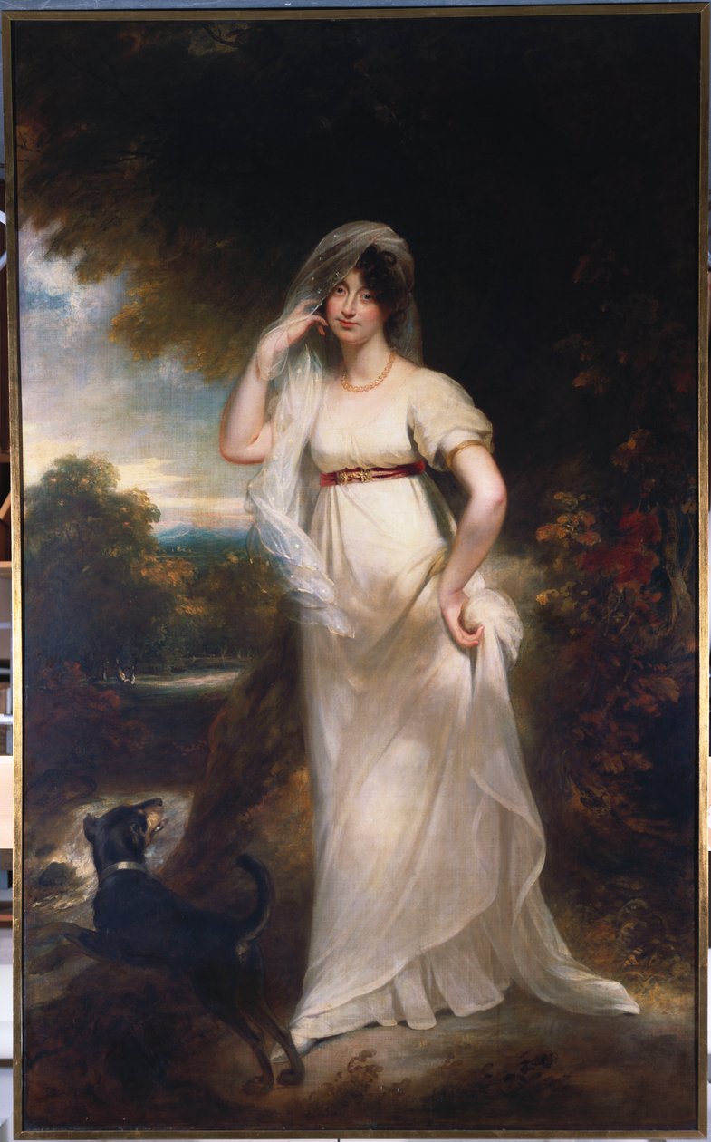 Portrét Harriet Wellsové v říční krajině od William Beechey