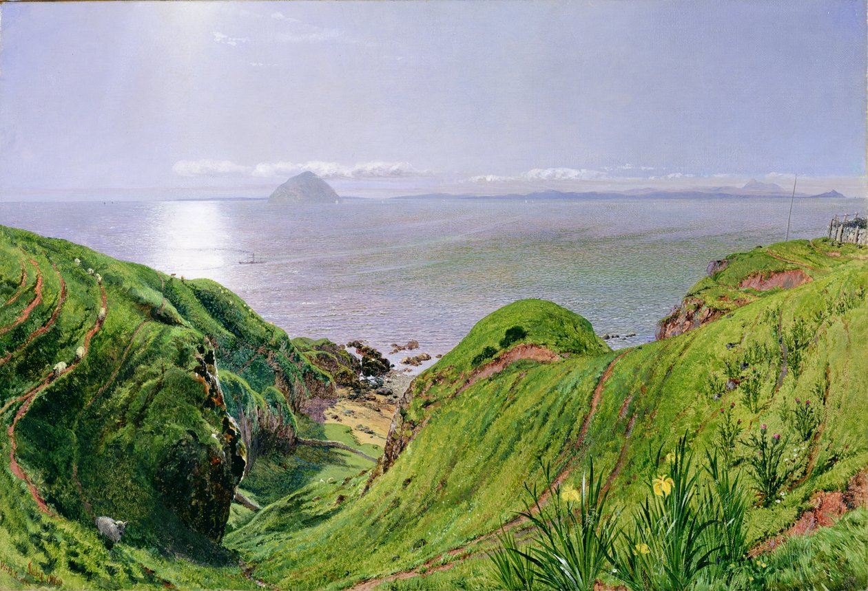 Pohled na Ailsu Craig a ostrov Arran od William Bell Scott