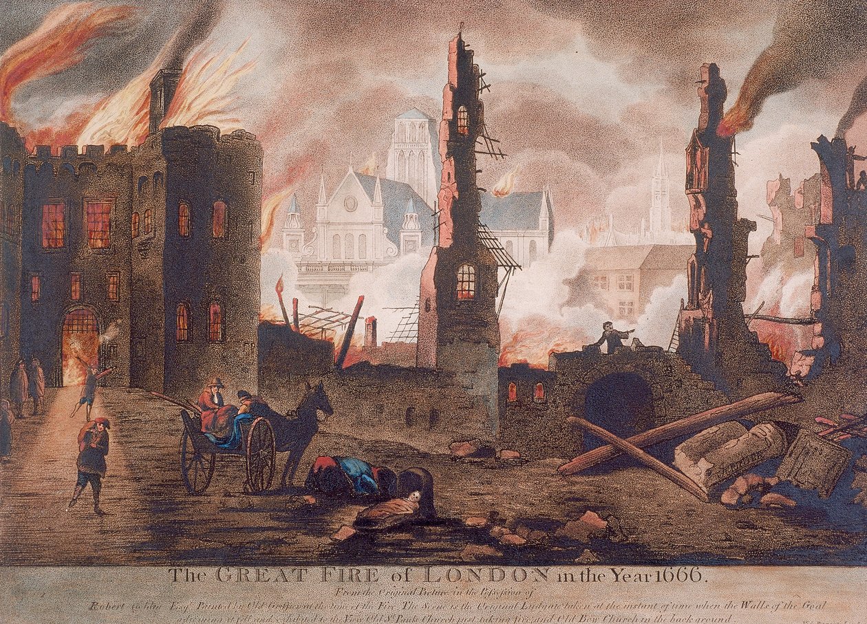 Ludgate, Velký požár Londýna, Londýn, 1792 od William Birch